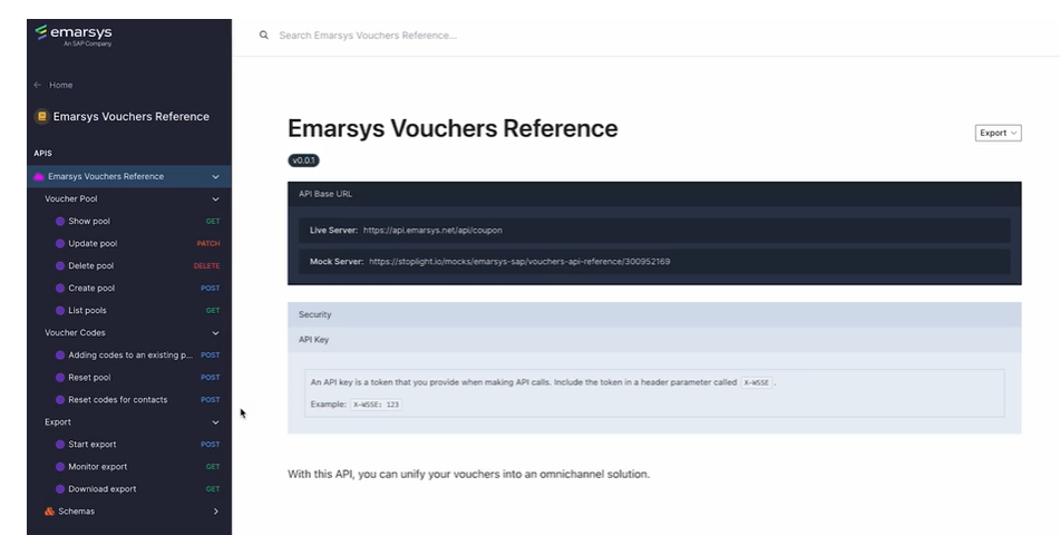 Voucher management API